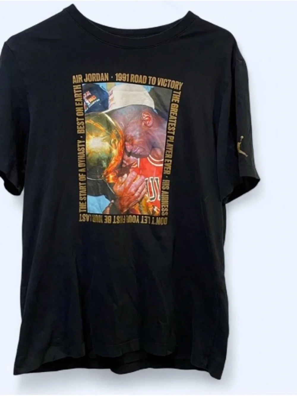 Jordan Black Graphic 1991 Championship Tee with Gold Print